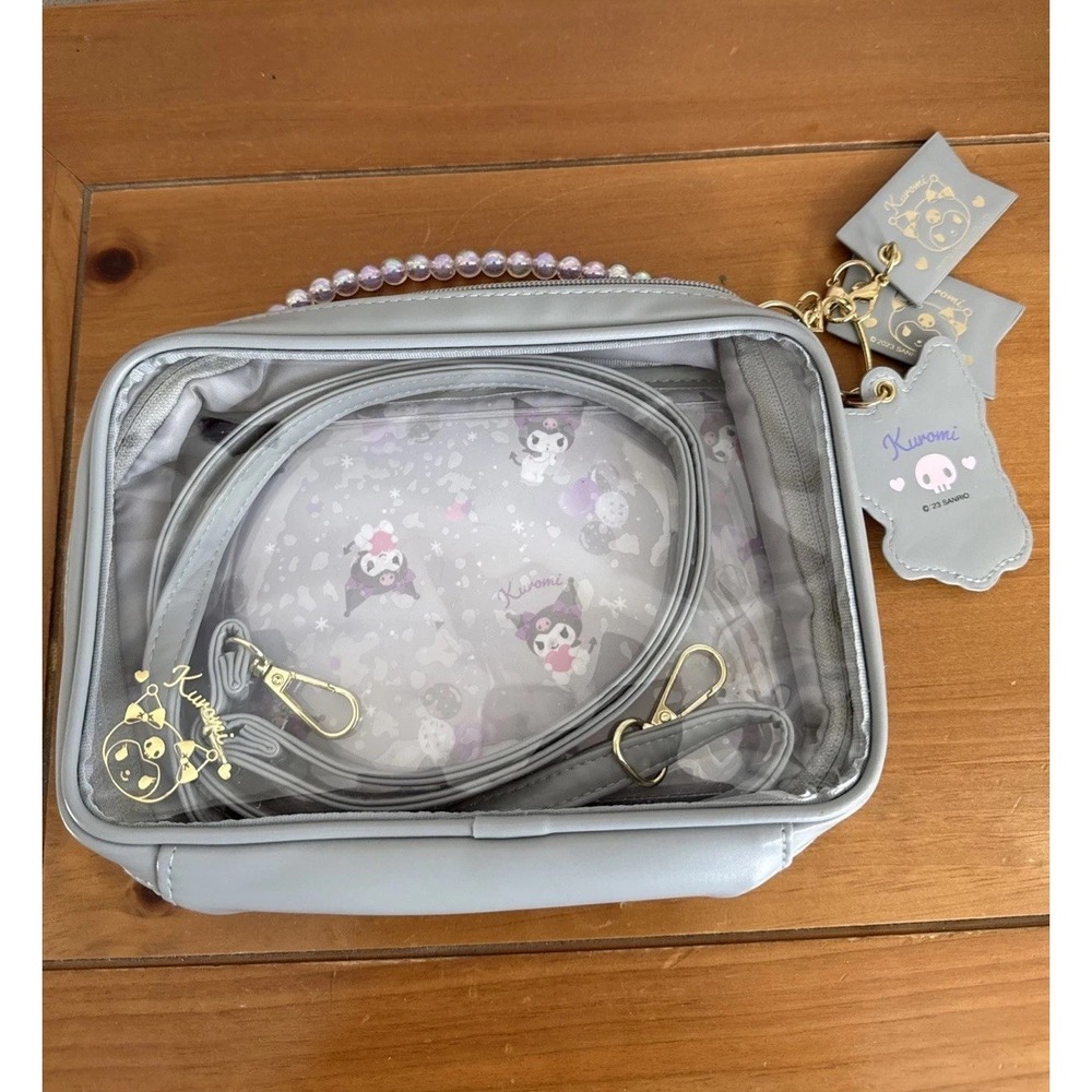 Sanrio‎ Kuromi Plush Shoulder Bag/Crossbody Enjoy Idol 2way Nylon Clear